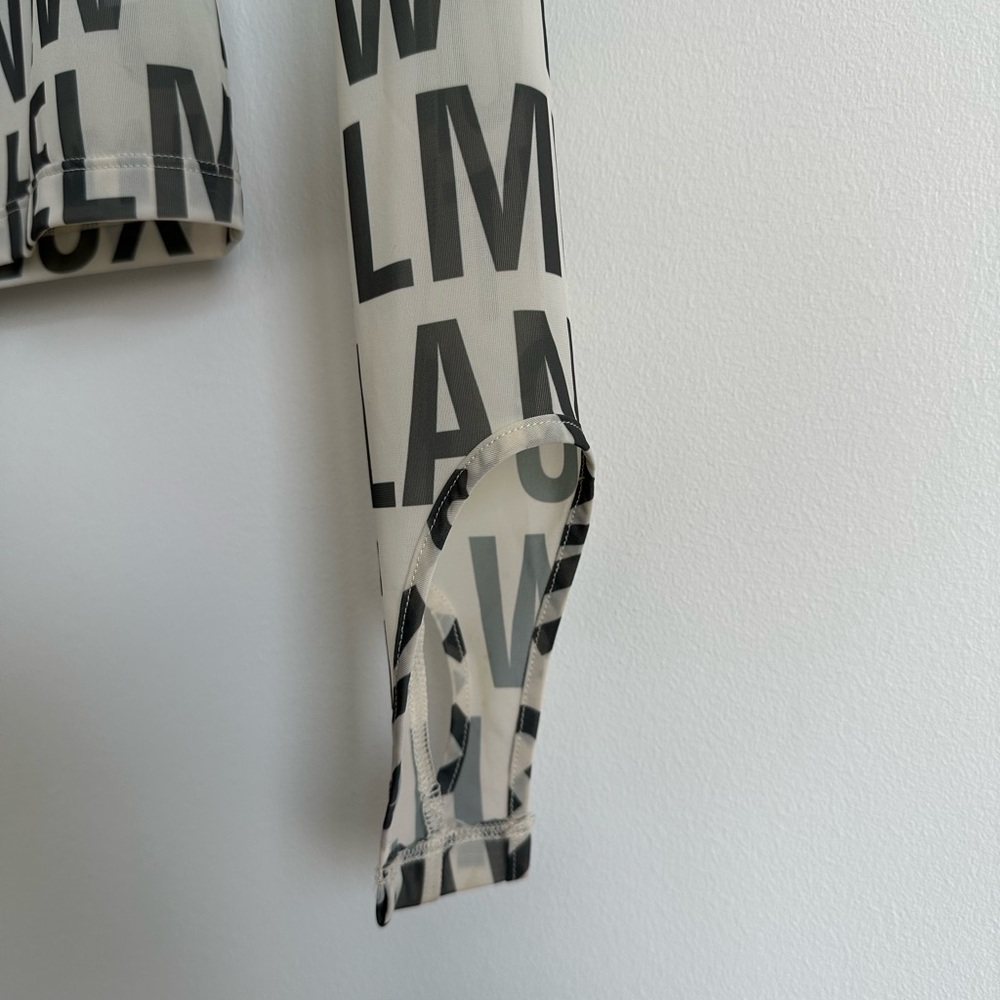 New With Tags Helmut Lang Black Logo Print Long Sleeve Top on Cream - Picture 7 of 14